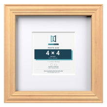 Devon Pine 7 x 7 inch picture frame with a white mount for a 4 x 4 inch photo