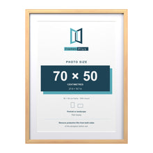Devon Pine 80 x 60 cm picture frame with a white mount for a 70 x 50 cm photo