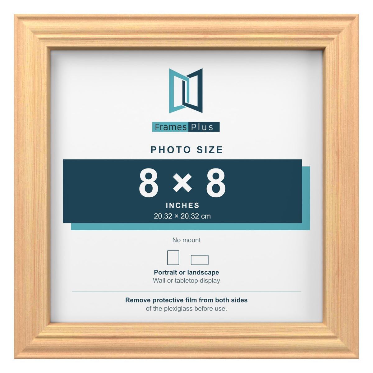 Devon Pine picture frame for an 8 x 8 inch photo