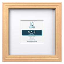 Devon Pine 8 x 8 inch picture frame with a white mount for a 4 x 4 inch photo