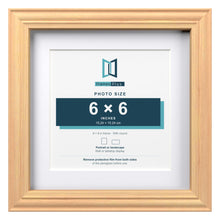 Devon Pine 8 x 8 inch picture frame with a white mount for a 6 x 6 inch photo