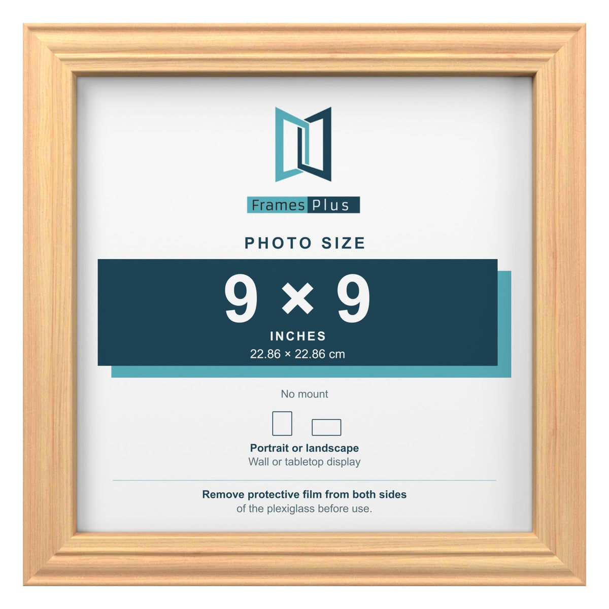 Devon Pine picture frame for a 9 x 9 inch photo