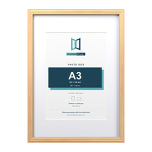 Devon Pine A2 picture frame with a white mount for an A3 photo