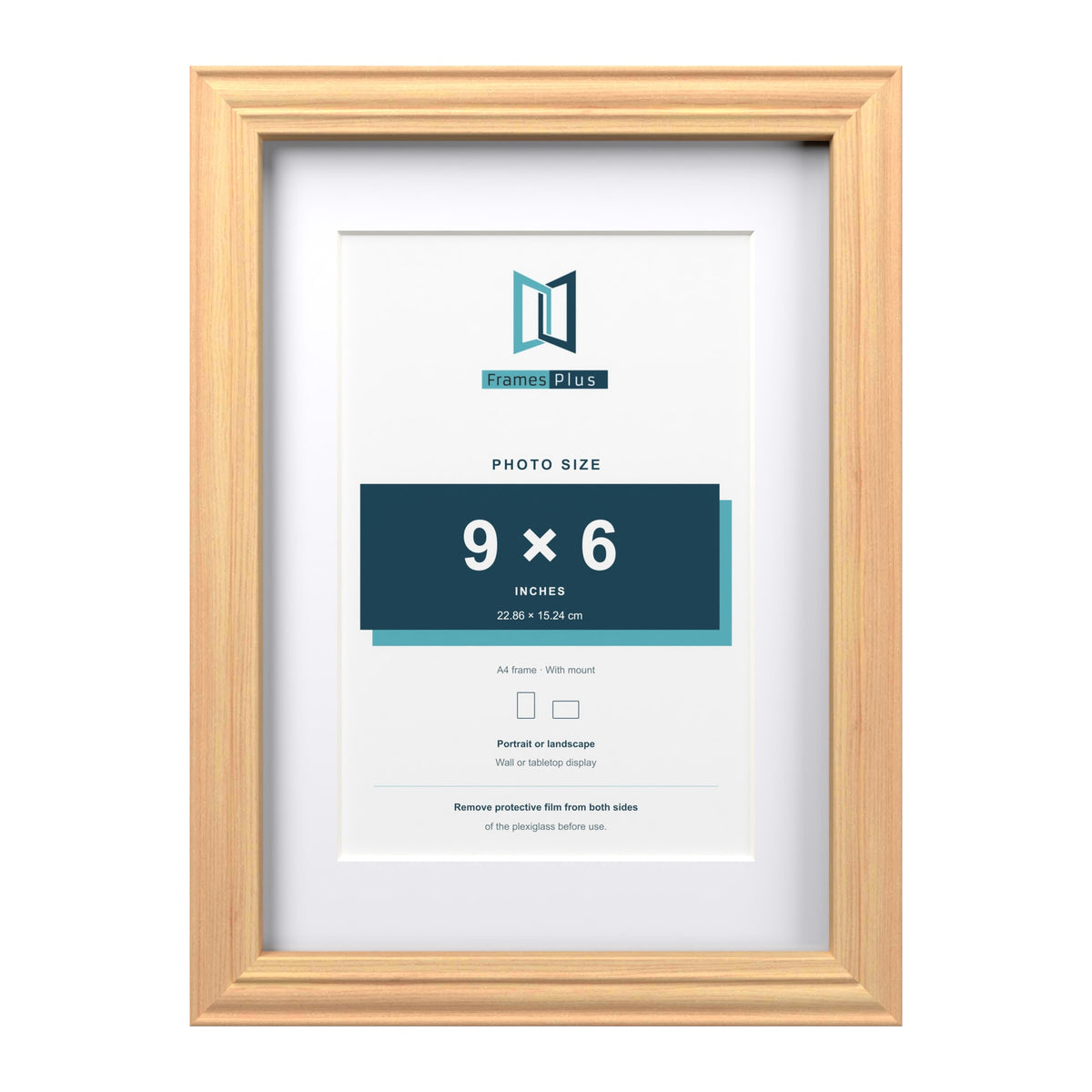 Devon Pine A4 picture frame with a white mount for a 9 x 6 inch photo