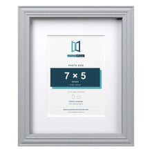 Devon Silver 10 x 8 inch picture frame with a white mount for a 7 x 5 inch photo