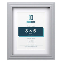 Devon Silver 10 x 8 inch picture frame with a white mount for an 8 x 6 inch photo
