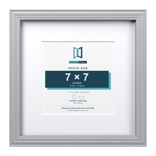 Devon Silver 11 x 11 inch picture frame with a white mount for a 7 x 7 inch photo