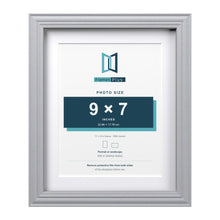 Devon Silver 11 x 9 inch picture frame with a white mount for a 9 x 7 inch photo