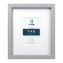 Devon Silver 12 x 10 inch picture frame with a white mount for a 7 x 5 inch photo