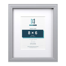 Devon Silver 12 x 10 inch picture frame with a white mount for an 8 x 6 inch photo