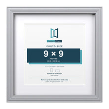 Devon Silver 12 x 12 inch picture frame with a white mount for a 9 x 9 inch photo