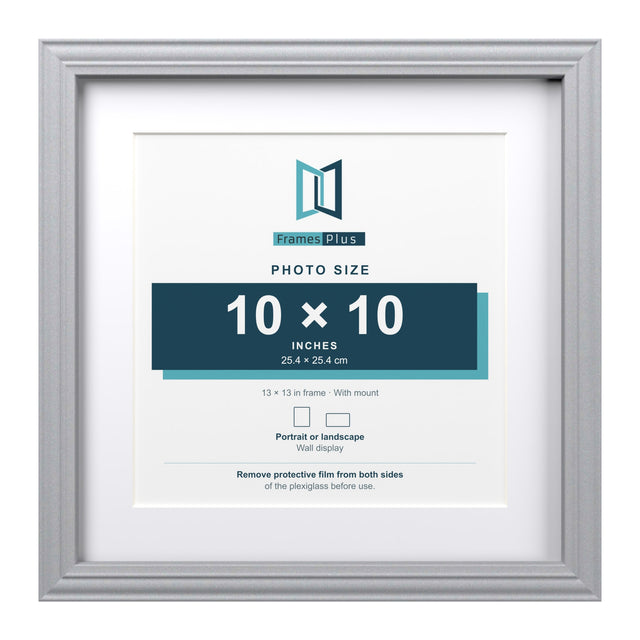 Devon Range Silver Picture, Photo & Poster Frame with White Mount — Finish and profile example