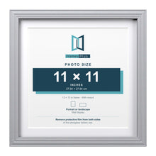 Devon Silver 13 x 13 inch picture frame with a white mount for an 11 x 11 inch photo