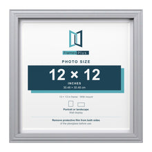 Devon Silver 13 x 13 inch picture frame with a white mount for a 12 x 12 inch photo