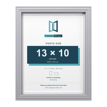 Devon Silver 14 x 11 inch picture frame with a white mount for a 13 x 10 inch photo