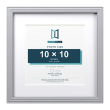 Devon Silver 14 x 14 inch picture frame with a white mount for a 10 x 10 inch photo