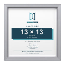 Devon Silver 14 x 14 inch picture frame with a white mount for a 13 x 13 inch photo
