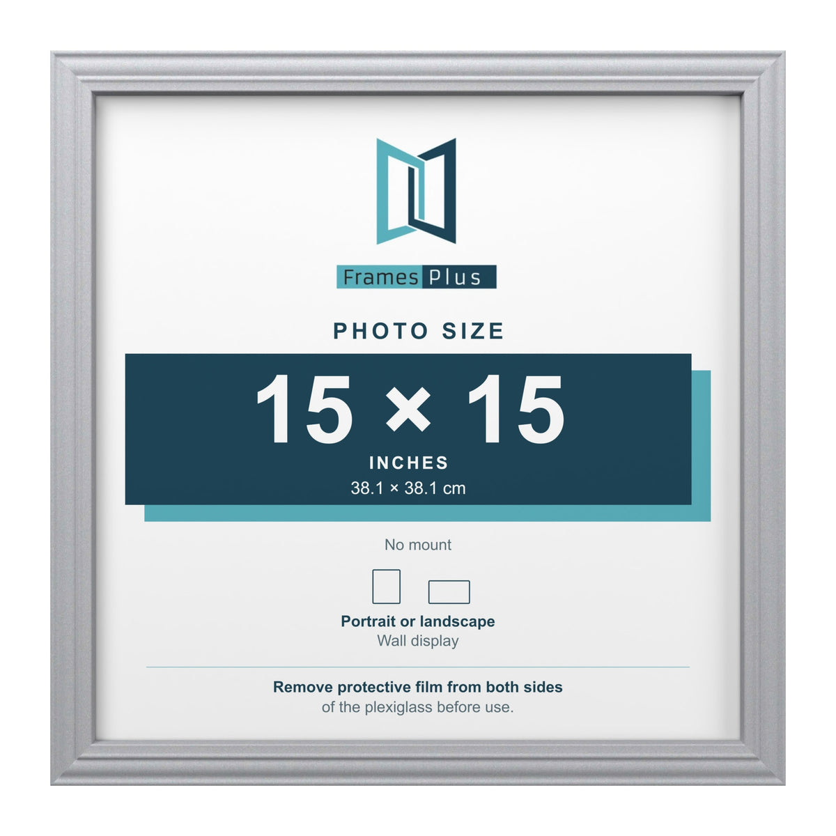 Devon Silver picture frame for a 15 x 15 inch photo