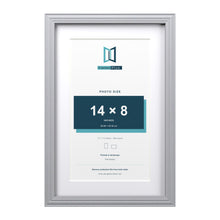 Devon Silver 17 x 11 inch picture frame with a white mount for a 14 x 8 inch photo