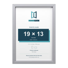 Devon Silver 20 x 14 inch picture frame with a white mount for a 19 x 13 inch photo