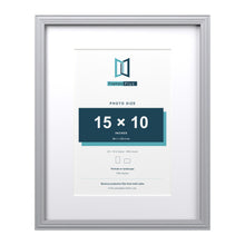 Devon Silver 20 x 16 inch picture frame with a white mount for a 15 x 10 inch photo