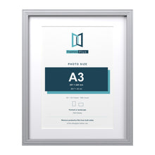Devon Silver 20 x 16 inch picture frame with a white mount for an A3 photo