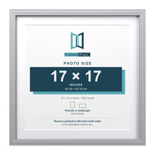 Devon Silver 20 x 20 inch picture frame with a white mount for a 17 x 17 inch photo