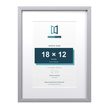 Devon Silver 24 x 18 inch picture frame with a white mount for an 18 x 12 inch photo