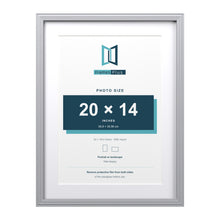 Devon Silver 24 x 18 inch picture frame with a white mount for a 20 x 14 inch photo