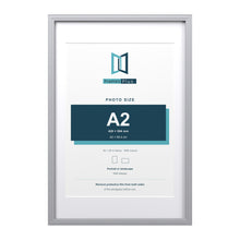 Devon Silver 30 x 20 inch picture frame with a white mount for an A2 photo