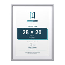 Devon Silver 32 x 24 inch picture frame with a white mount for a 28 x 20 inch photo