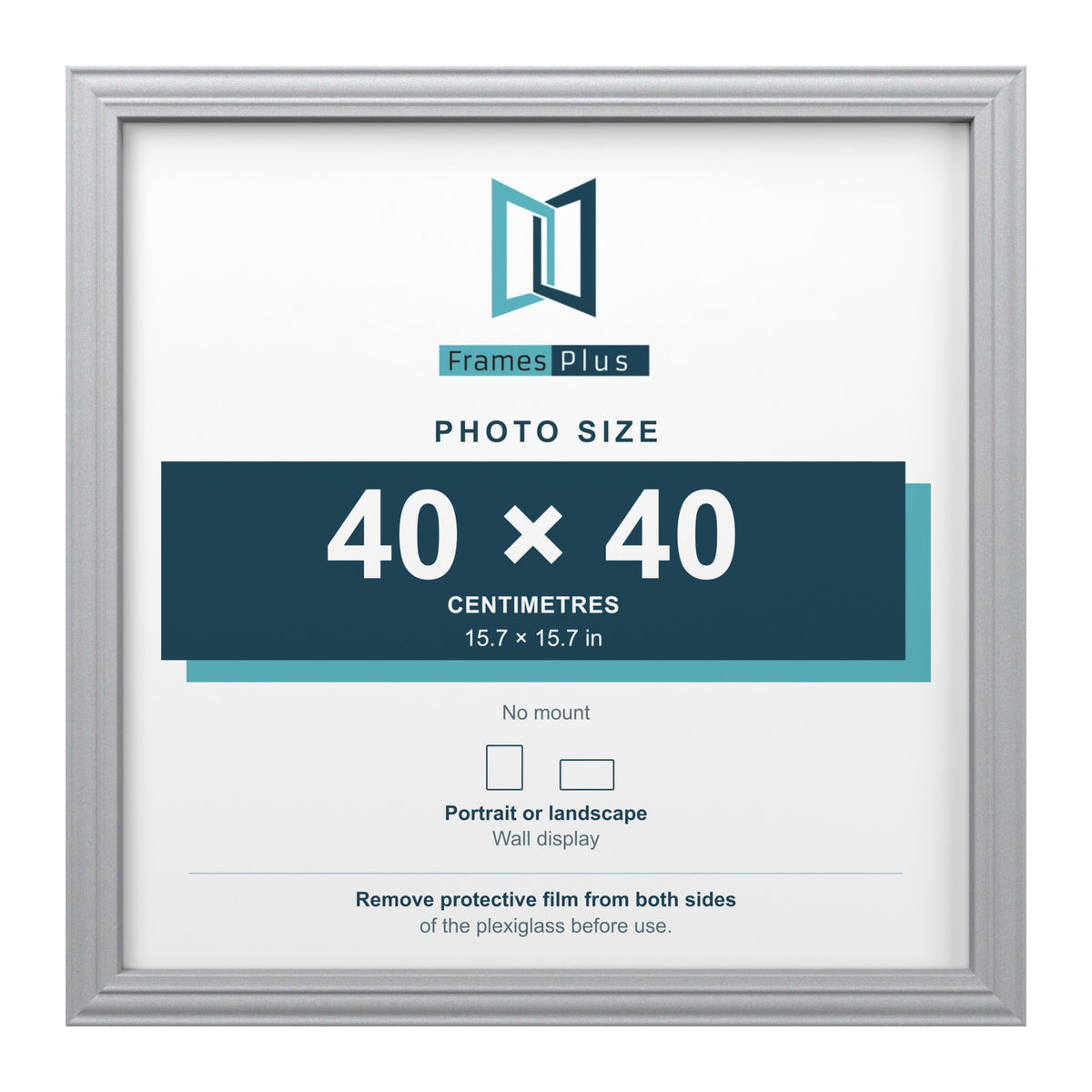 Devon Silver picture frame for a 40 x 40 cm photo