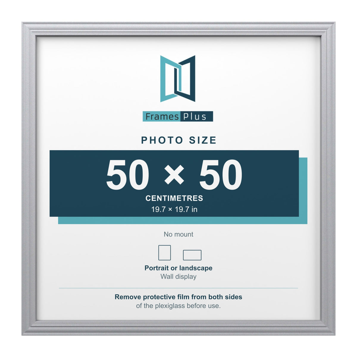 Devon Silver picture frame for a 50 x 50 cm photo
