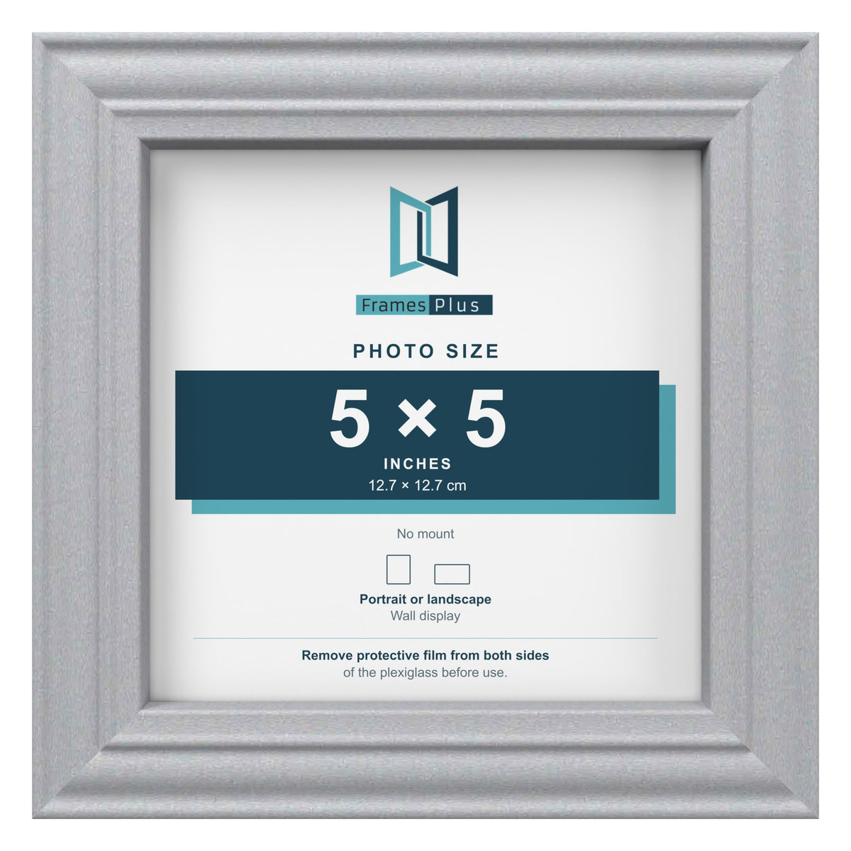 Devon Silver picture frame for a 5 x 5 inch photo