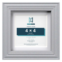 Devon Silver 5 x 5 inch picture frame with a white mount for a 4 x 4 inch photo
