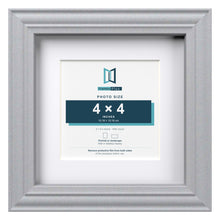 Devon Silver 6 x 6 inch picture frame with a white mount for a 4 x 4 inch photo