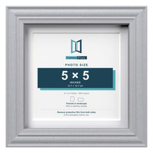 Devon Silver 6 x 6 inch picture frame with a white mount for a 5 x 5 inch photo