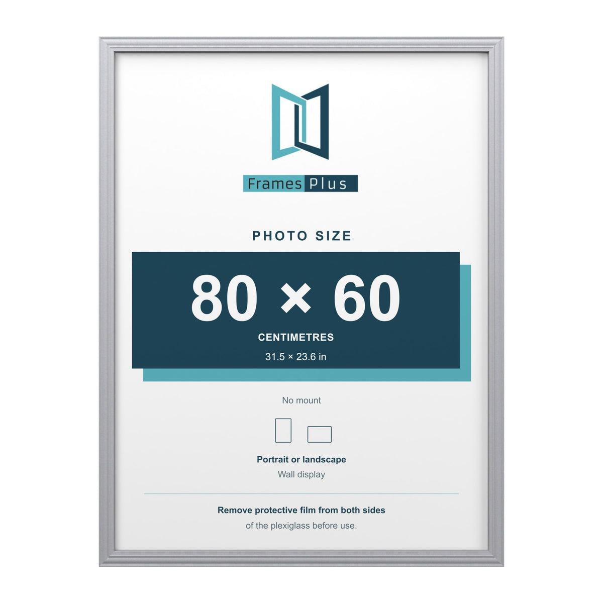 Devon Silver picture frame for an 80 x 60 cm photo