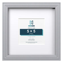 Devon Silver 9 x 9 inch picture frame with a white mount for a 5 x 5 inch photo
