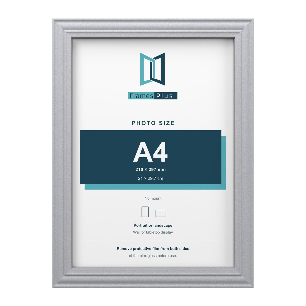Devon Silver picture frame for an A4 photo