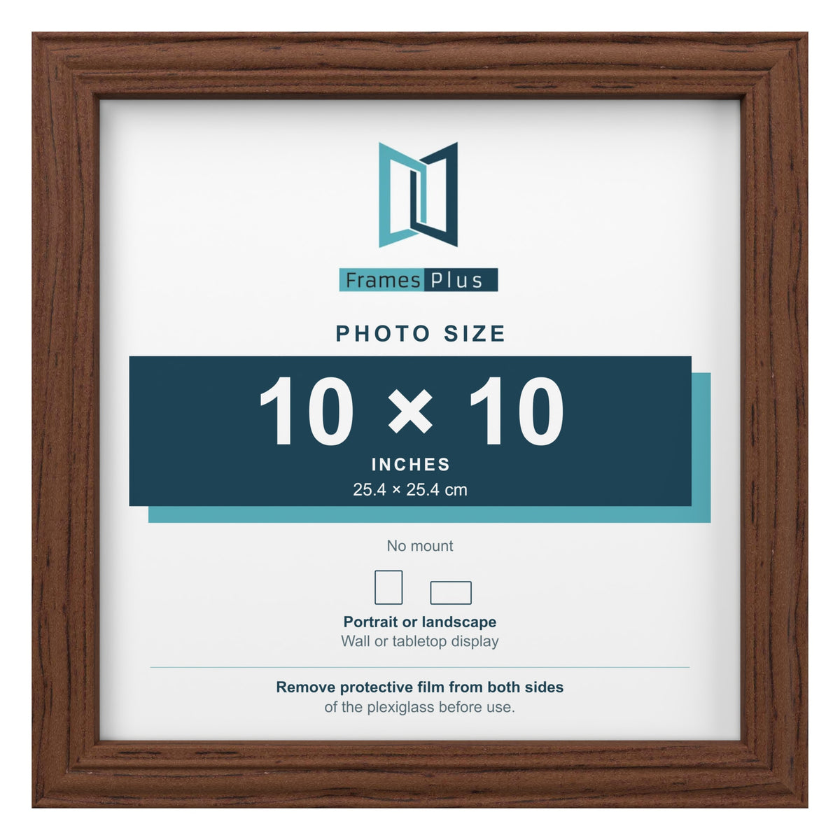 Devon Walnut picture frame for a 10 x 10 inch photo