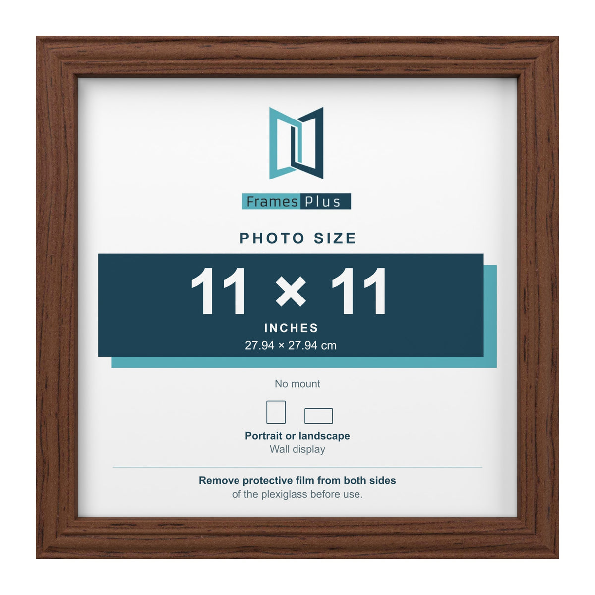 Devon Walnut picture frame for an 11 x 11 inch photo