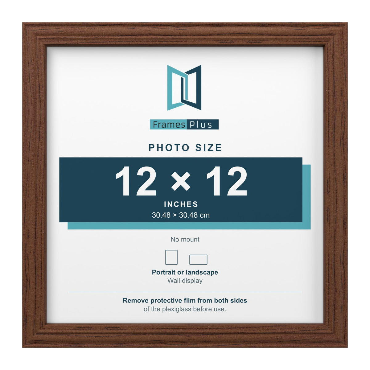 Devon Walnut picture frame for a 12 x 12 inch photo