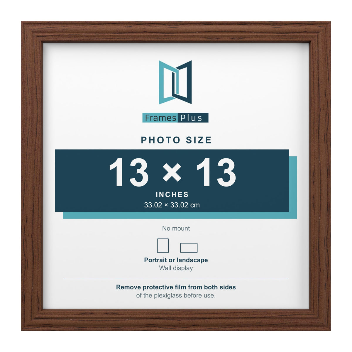 Devon Walnut picture frame for a 13 x 13 inch photo