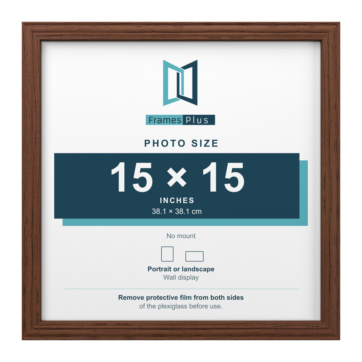 Devon Walnut picture frame for a 15 x 15 inch photo