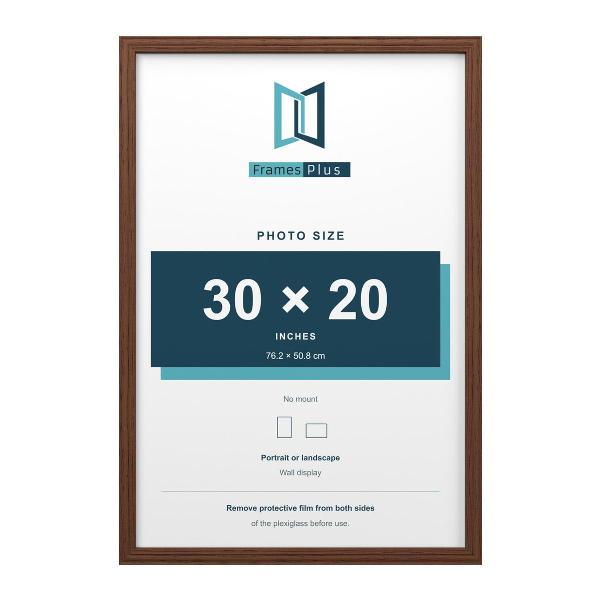 Devon Walnut picture frame for a 30 x 20 inch photo