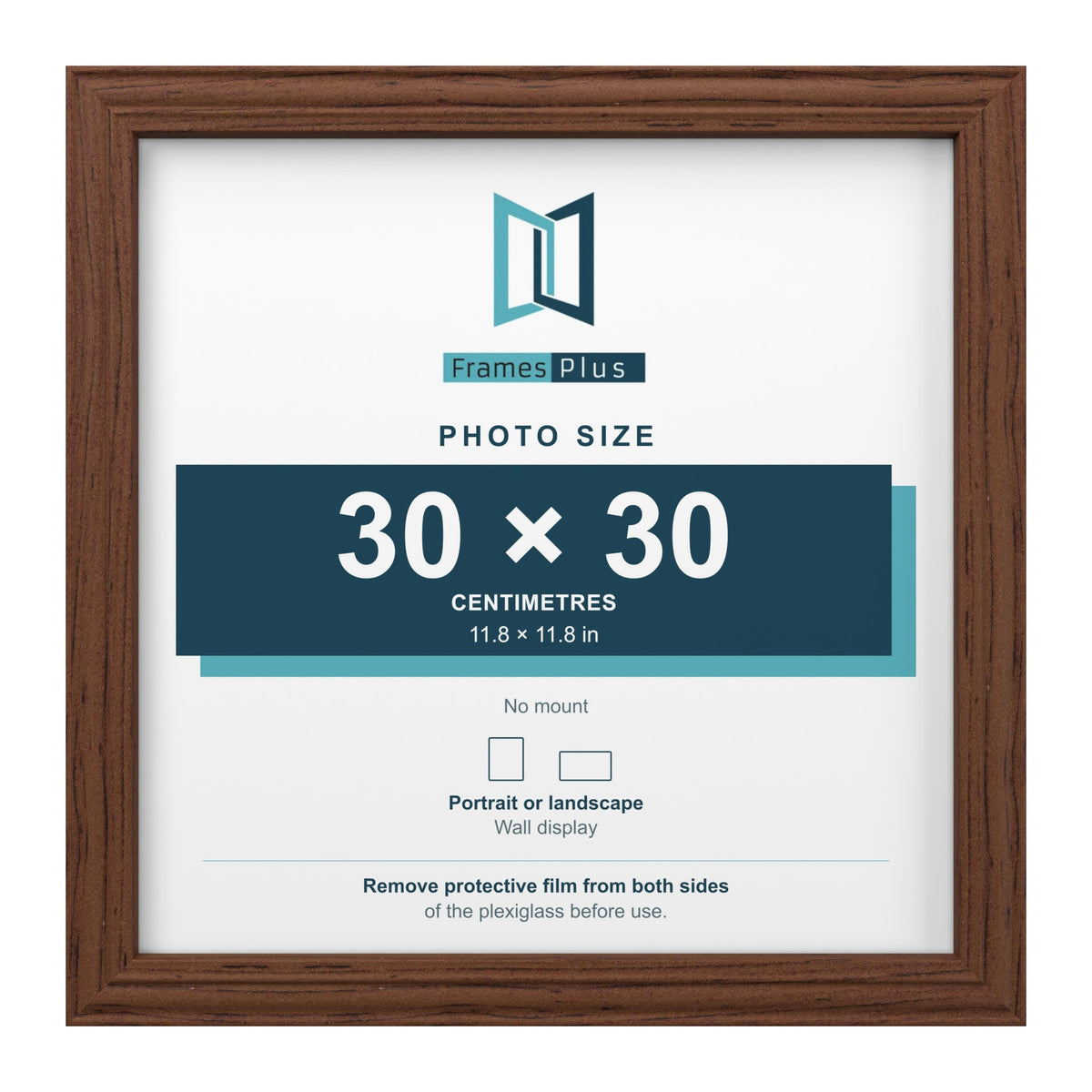 Devon Walnut picture frame for a 30 x 30 cm photo