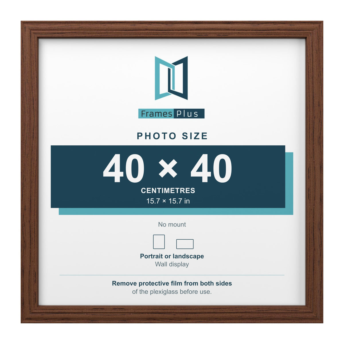 Devon Walnut picture frame for a 40 x 40 cm photo