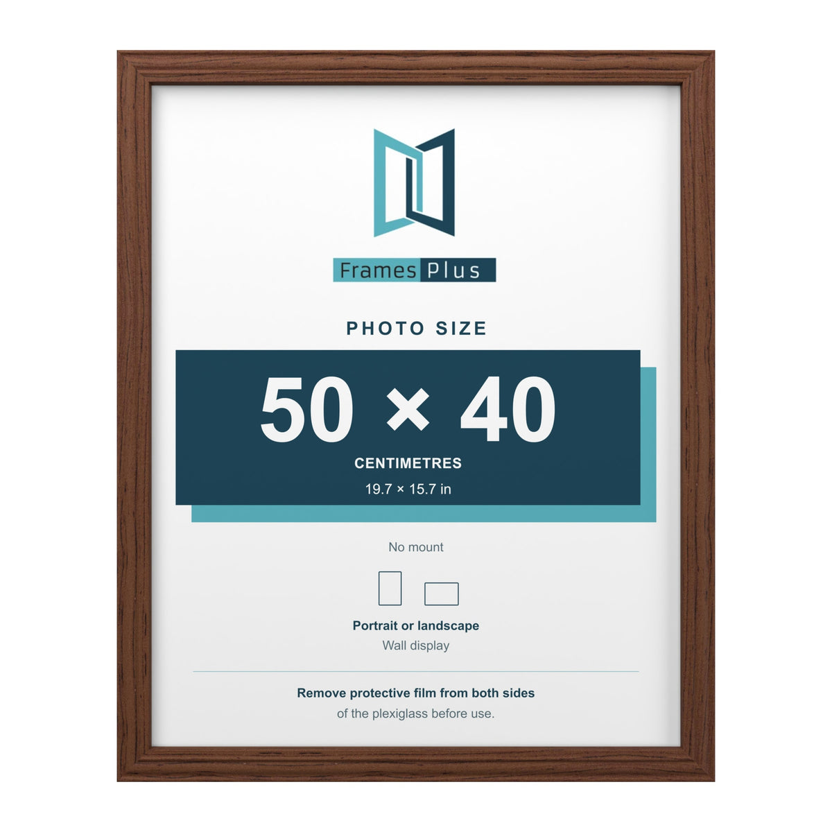 Devon Walnut picture frame for a 50 x 40 cm photo