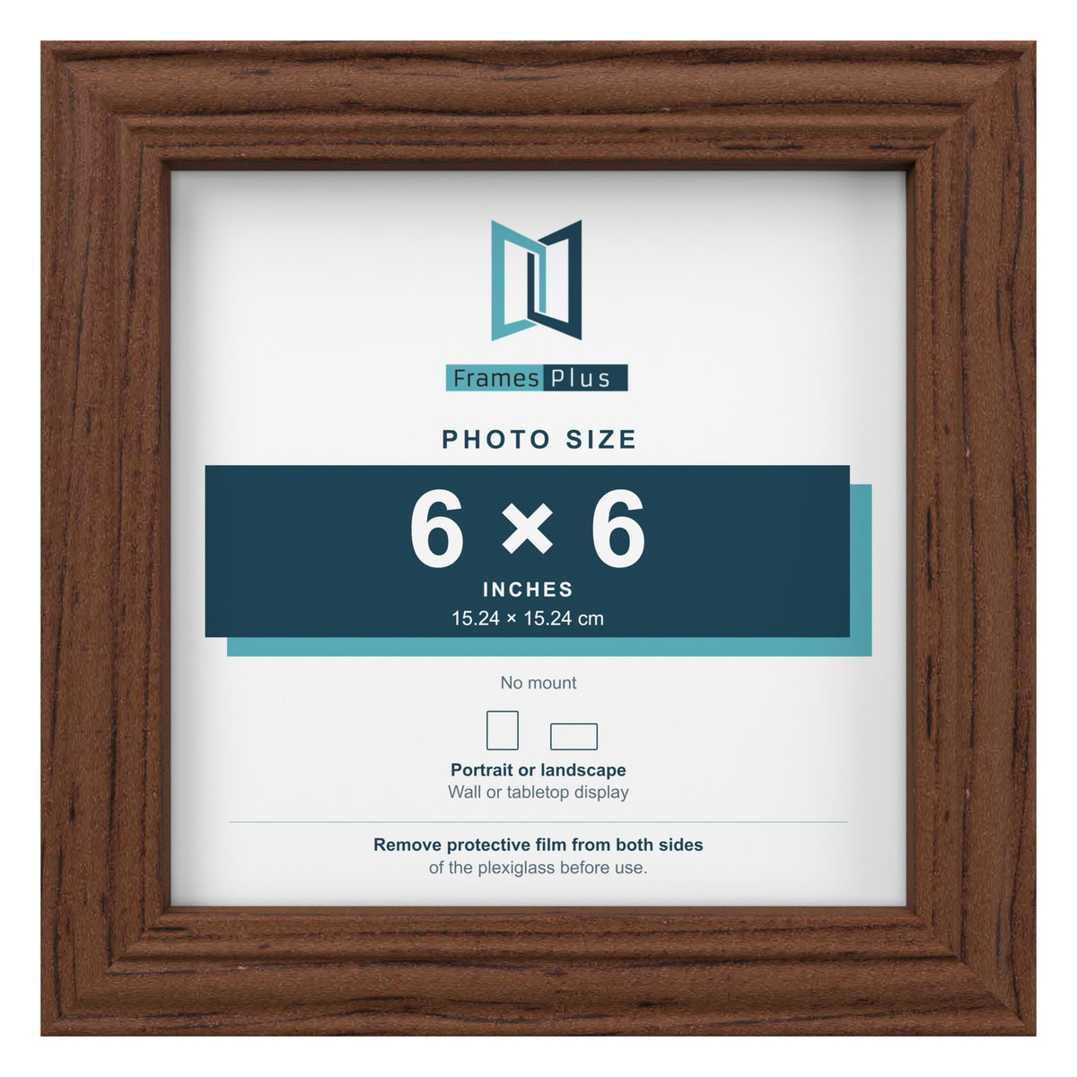 Devon Walnut picture frame for a 6 x 6 inch photo